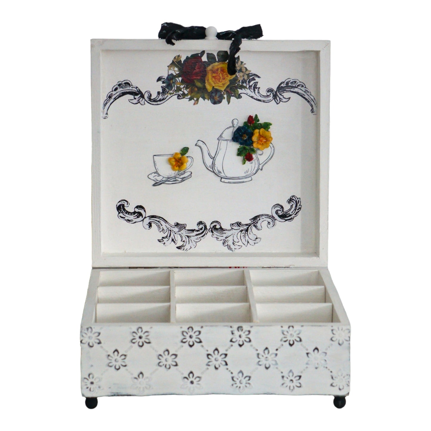 Tea box with 9 compartments 'Emilia'