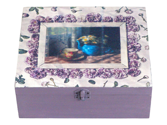 Tea box with 9 compartments 'Jeanne'