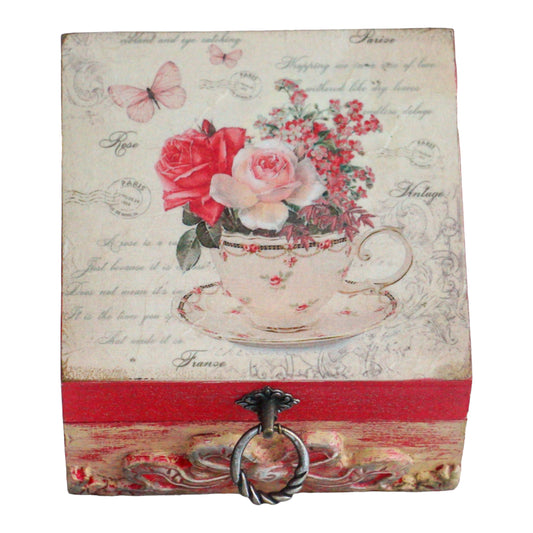 Tea box with 4 compartments 'Scarlet'